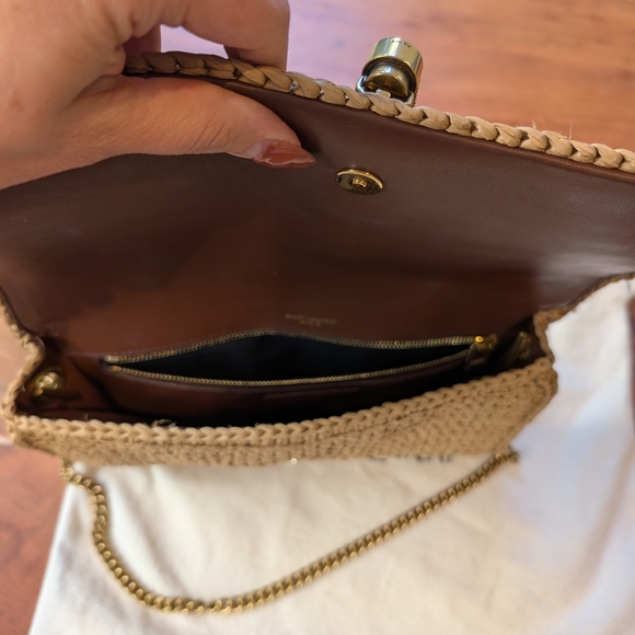 Yves Saint Laurent Tan Woven Clutch Bag - Picture 9 of 13